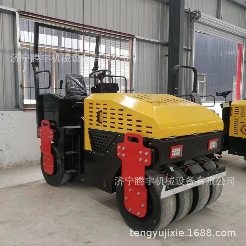 座驾式前钢轮后胶轮压路机4吨混凝土路面用压实机沥青路面沟槽机