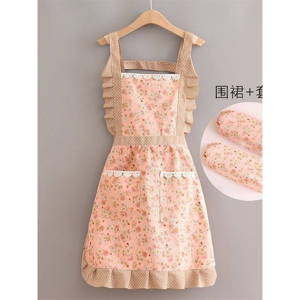 围裙套袖两件套韩版蕾丝做饭公主风透气时尚大人工作服2026新款