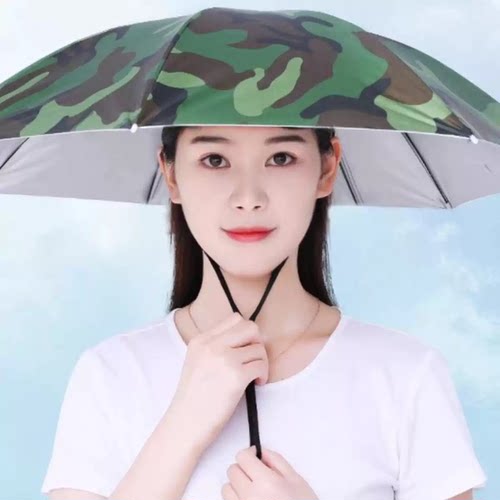 超大伞帽头戴式雨伞遮阳防晒钓鱼伞户外采茶伞防雨斗笠帽子伞折叠