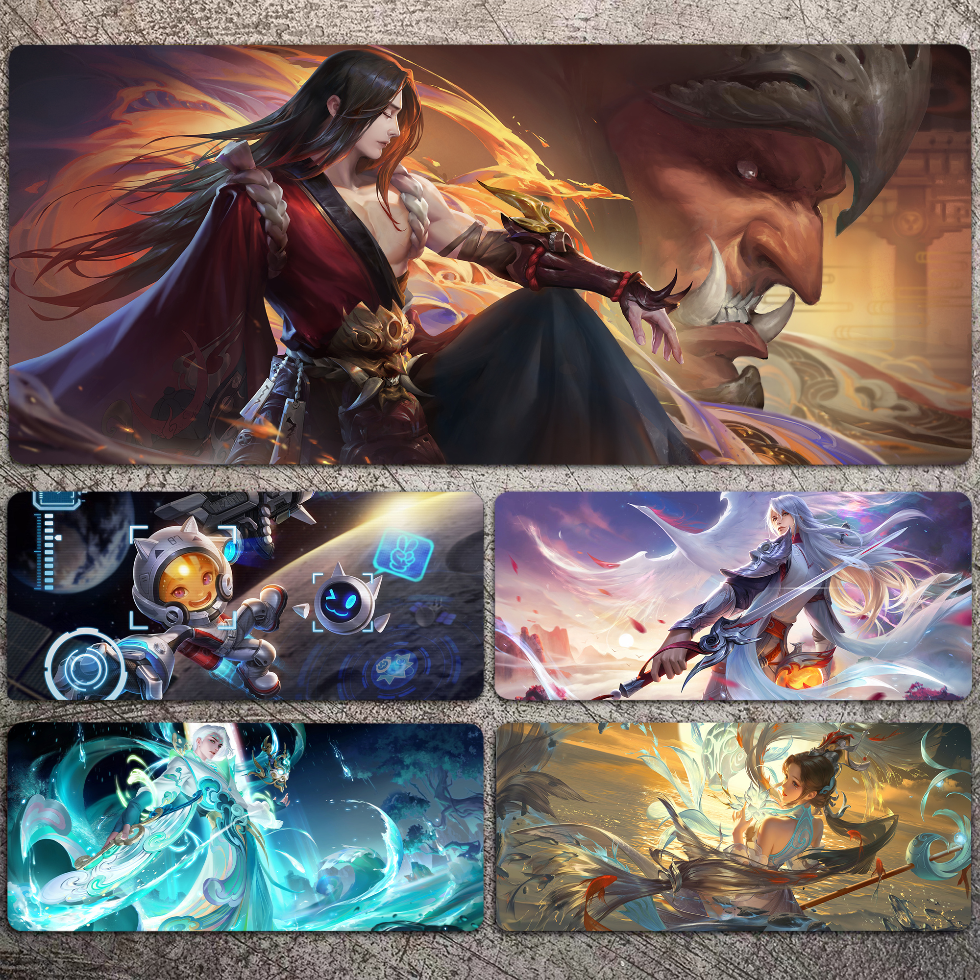 学习桌垫王者荣耀超大号鼠标垫锁边游戏电竞宿舍办公键盘垫子定制