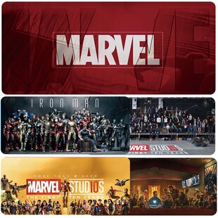 漫威DC钢铁侠鼠标垫锁边男超大蜘蛛蝙蝠侠复联雷神毒液惊奇队长垫