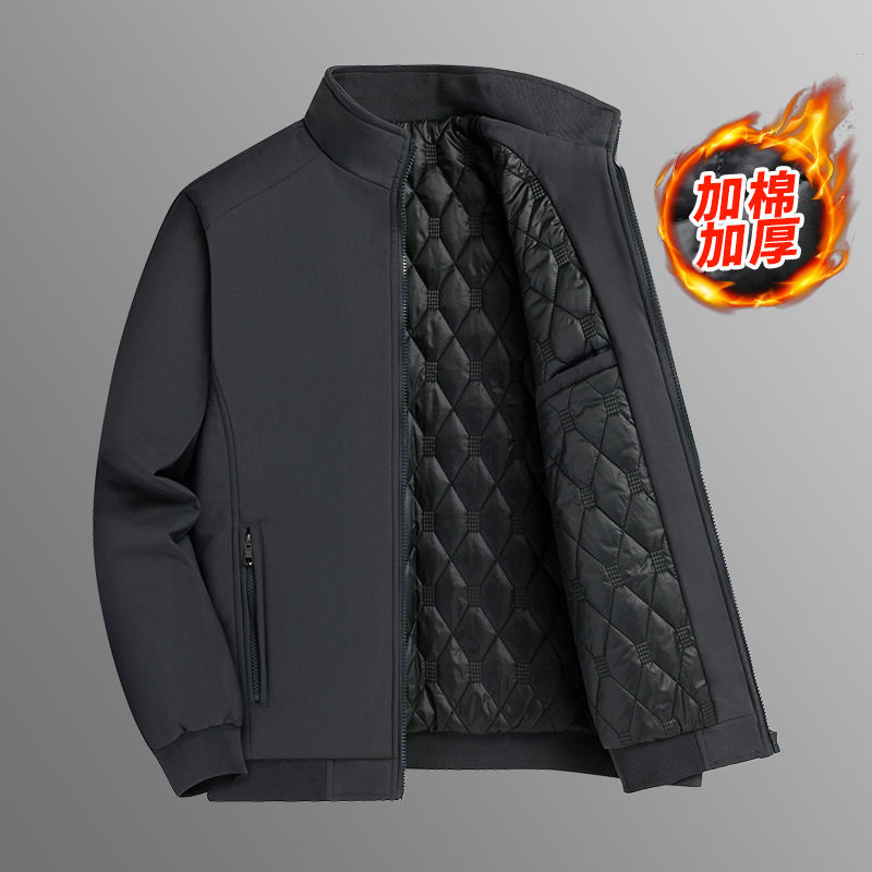 春秋冬新款休闲男士夹克百搭立领加绒修身保暖拉链夹克男外套青年,男装,夹克,淘宝优惠券,粉丝福利购,淘宝优惠卷