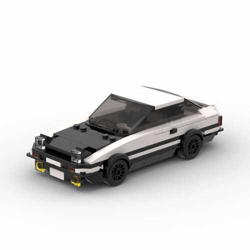 国产小颗粒积木丰田AE86头文字D汽车模型儿童益智拼插玩具DIY摆件