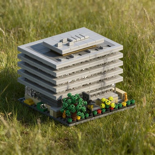 国产兼容积木拼装建筑模型现代多层办公楼微缩景观儿童玩具摆件