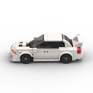 国产小颗粒拼插积木超跑Lancer Evolution V模型儿童益智科教玩具