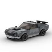 国产小颗粒拼搭积木福特野马302超跑赛车创意模型儿童益智玩具DIY