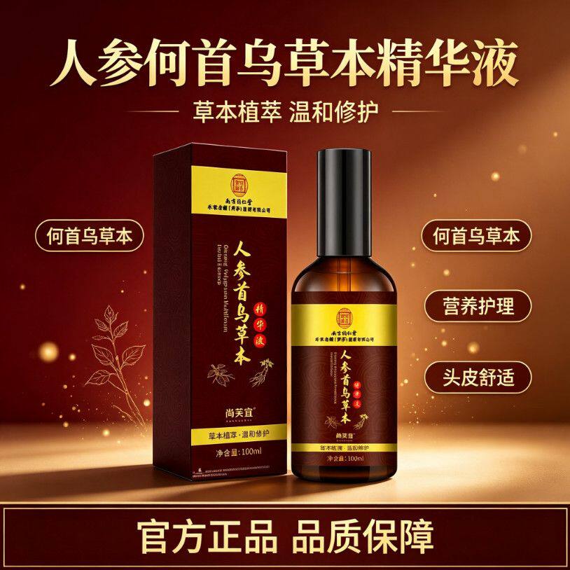 南京同仁堂人参首乌草本精华液植物萃取养发护发精华营养官方正品