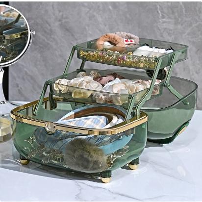 发饰收纳盒女孩发夹发圈橡皮筋发卡头绳多功能收纳精致饰品首饰盒