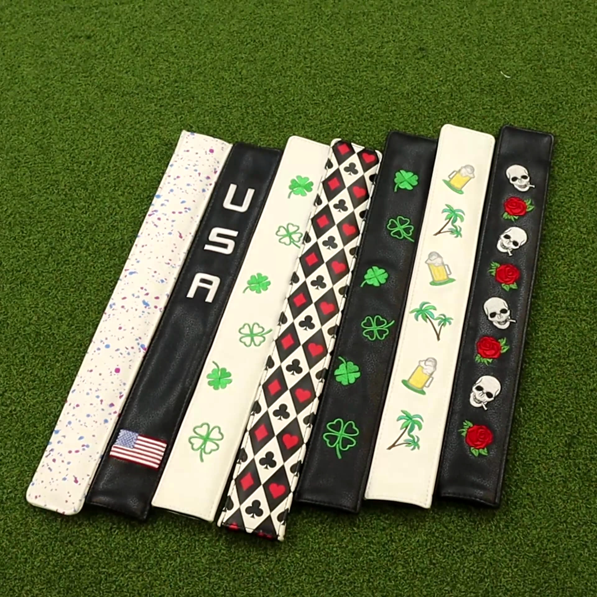 高尔夫指向棒套 方向指示棒杆套PU皮革 定位杆练习棒球杆保护套帽