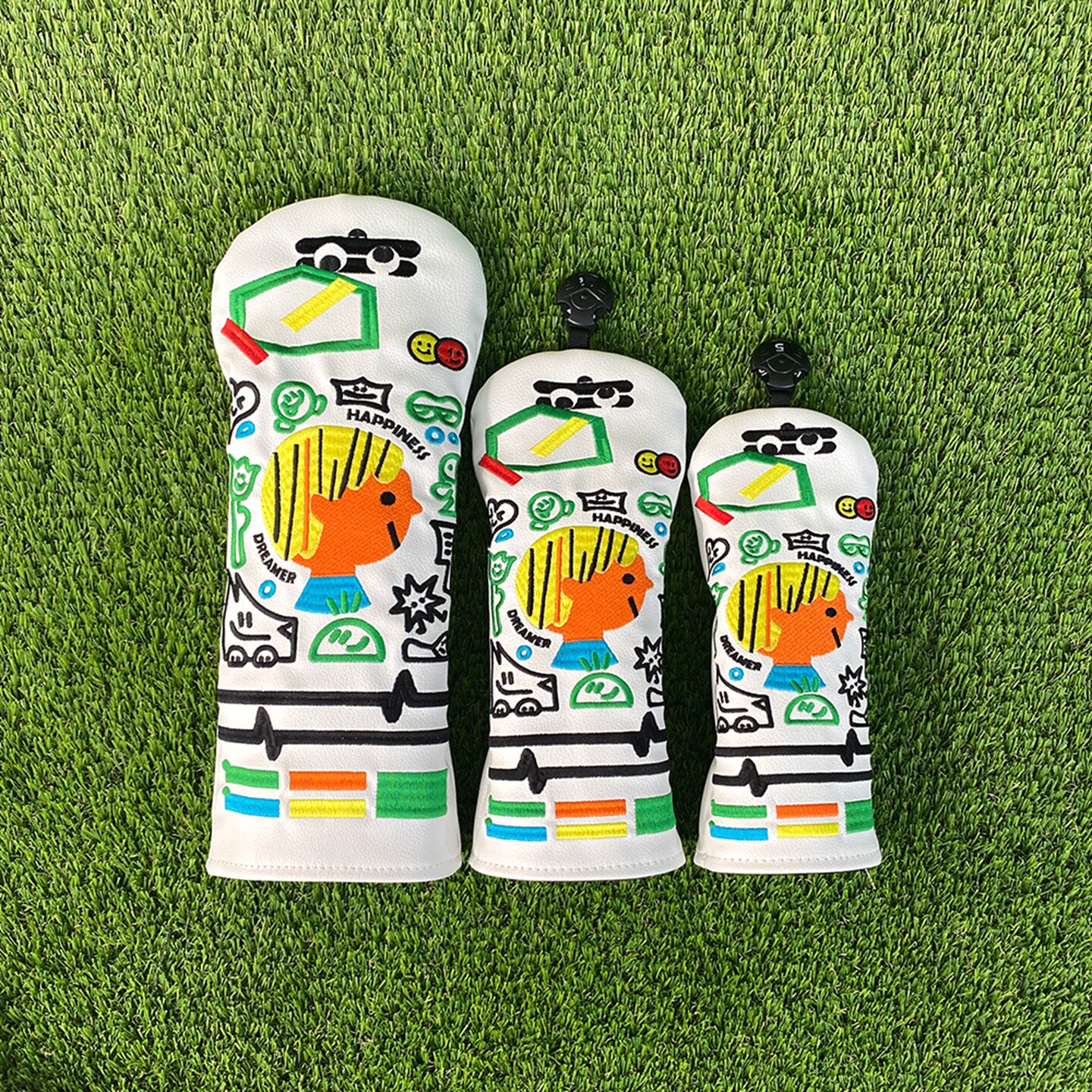 新款高尔夫木杆套 开球1号木 3or5 球道木 UT小鸡腿 帽套 刺绣