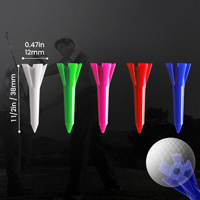 50支 高尔夫球钉 五爪球tee 短38mm 塑料球座 Golf Tee高尔夫用品