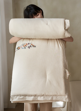 LIIESEN丽笙正品A类棉麻刺绣款可水洗懒人被子被芯冬被柔软春秋被