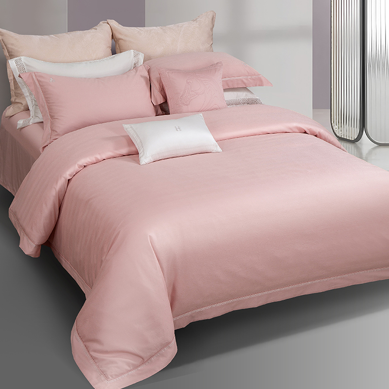 KASS LETON卡诗兰顿高档160支匹马棉贡缎全棉纯色四件套纯棉被罩