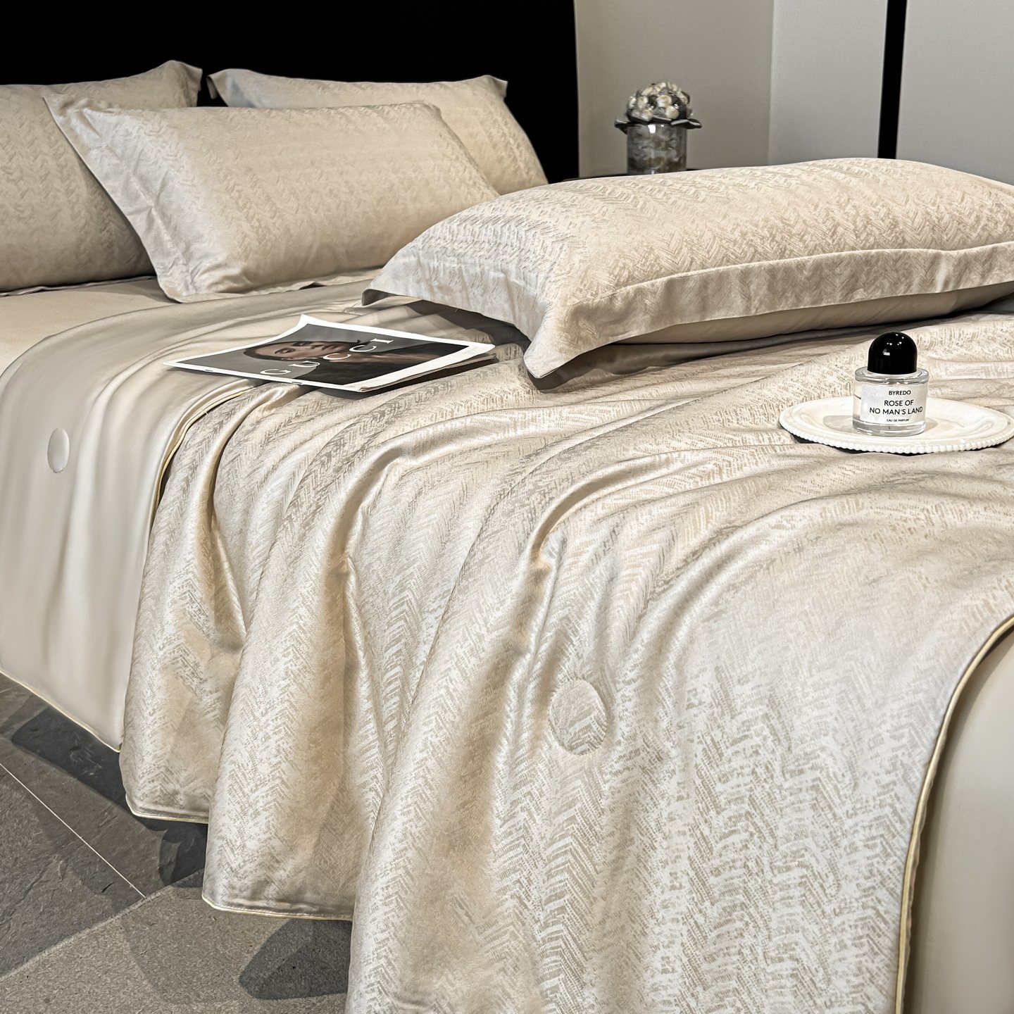 夏季冰丝空调被60支天丝莱赛尔提花夏被夏凉被床笠款四件套薄被子