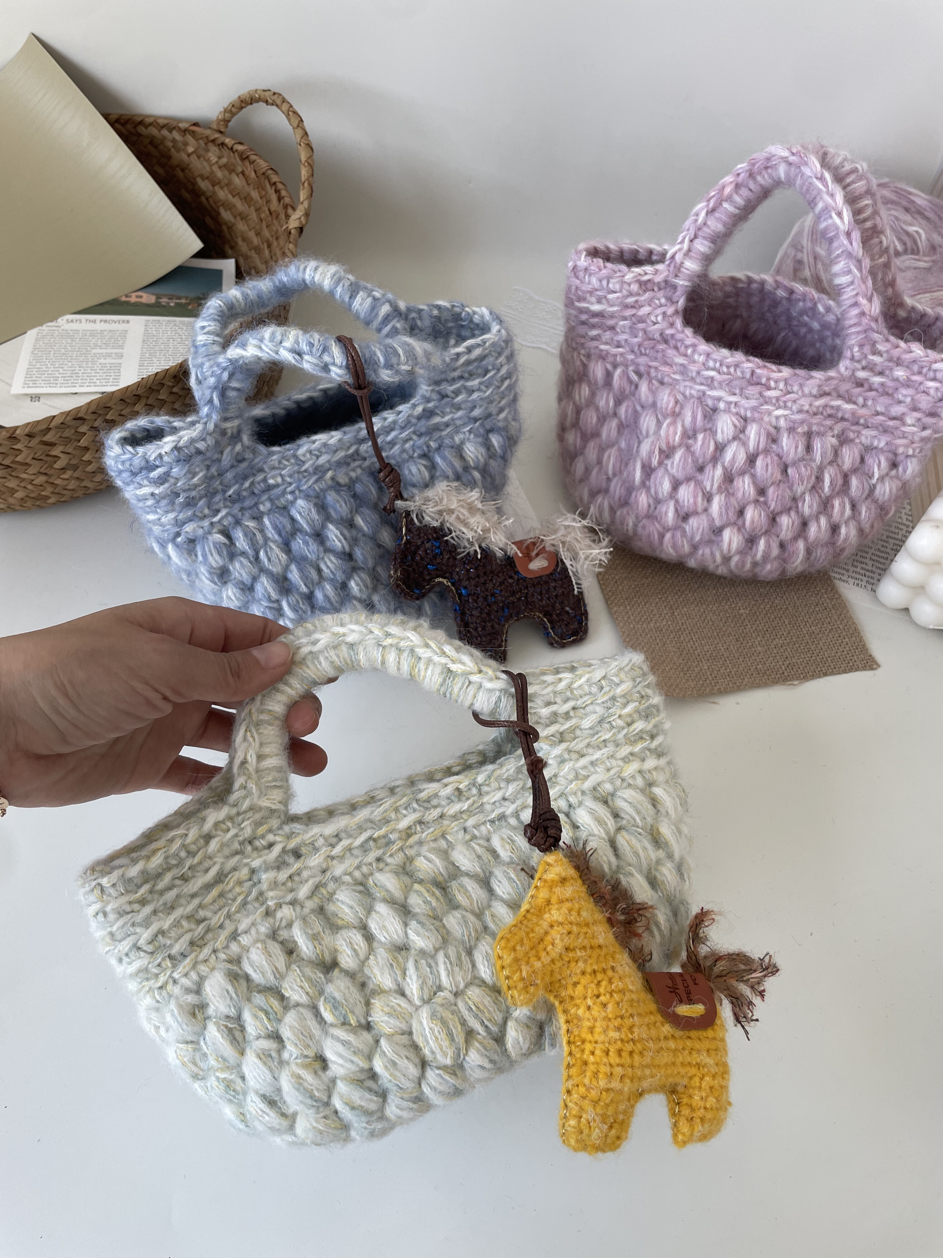 枣型针菜篮子包 羊毛手混线 diy手工包包中粗毛线,服饰配件/皮带/帽子/围巾,DIY编织材料包,淘宝优惠券,粉丝福利购,淘宝优惠卷