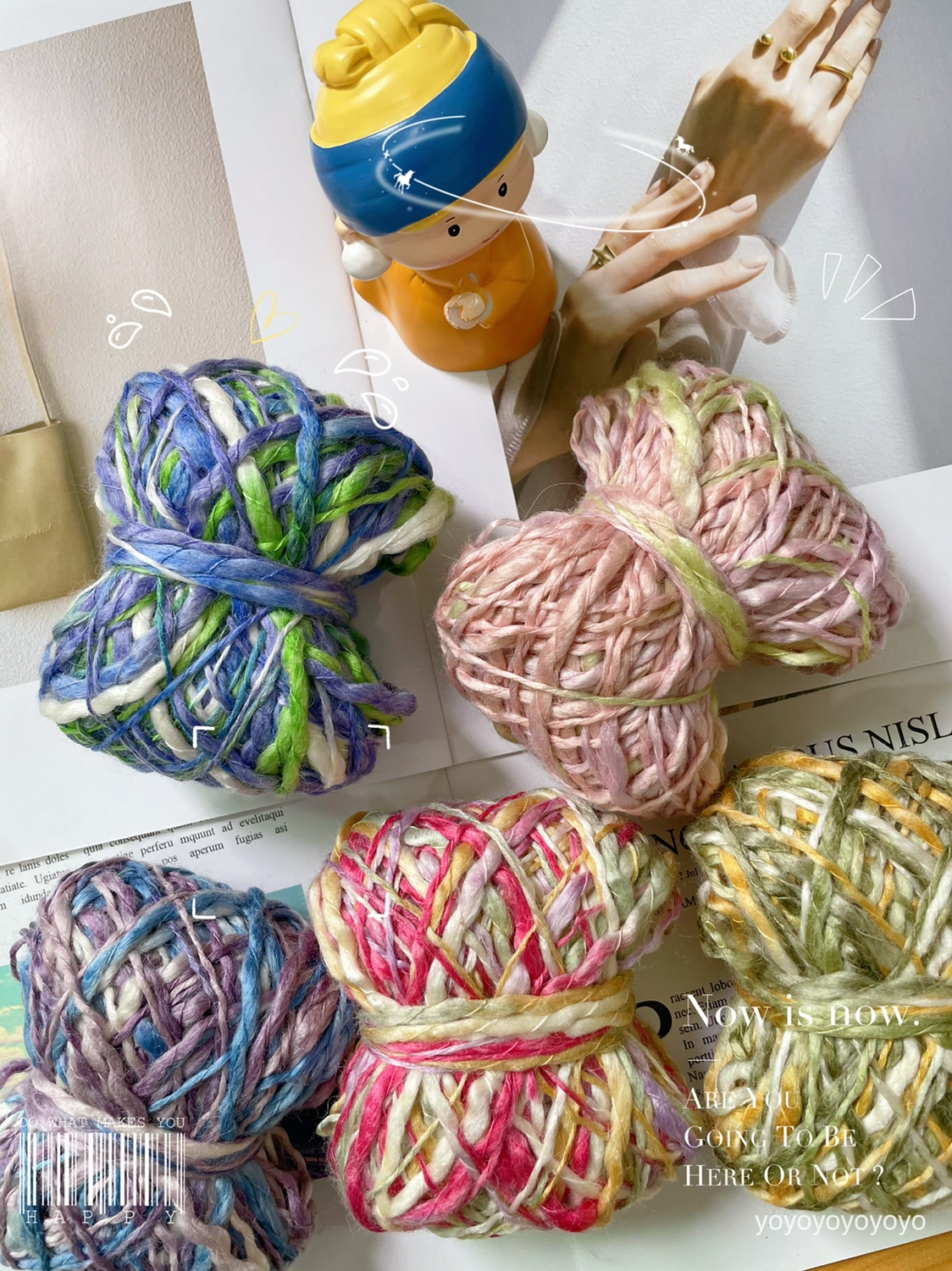 买五送一 马德里头发线 手工玩偶头发段染大肚纱手混线娃娃