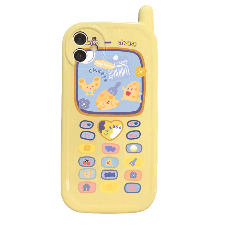 大哥大造型可爱卡通黄色奶酪适用苹果13手机壳iphone14promax新款12硅胶11女xs创意xr软15pro防摔16pro手机套