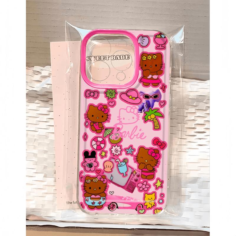 美黑Kitty猫适用苹果15promax手机壳iphone12/11可爱mate60红米note13防摔小米14华为pura70荣耀oppo软壳vivo