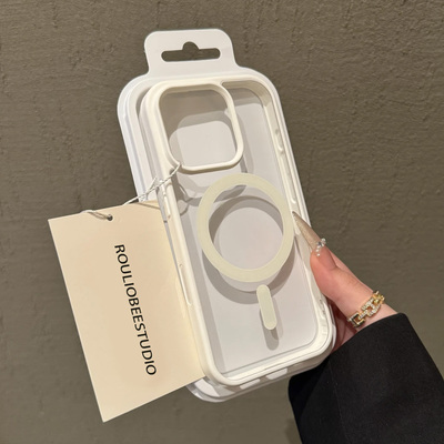 KEWU白色无线充电磁吸适用苹果16promax手机壳iPhone14pro创意11透明13高颜值12pro亚克力15PROMAX保护套plus