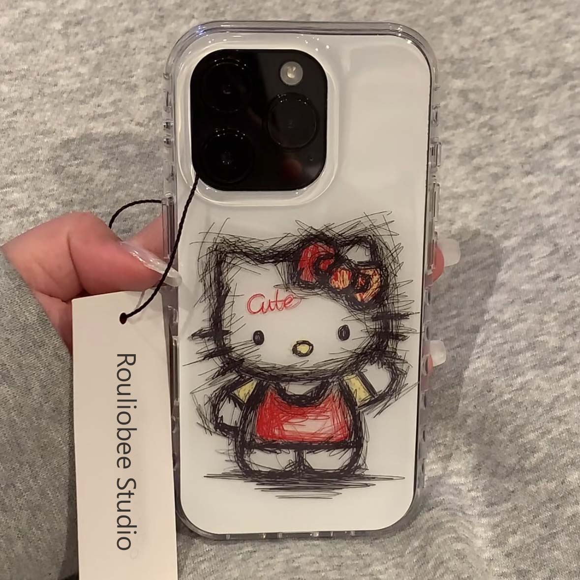KEWU潦草kitty适用iPhone16pro手机壳13苹果15promax可爱12华为mate60新款p70卡通vivo小米14红米k80荣耀oppo