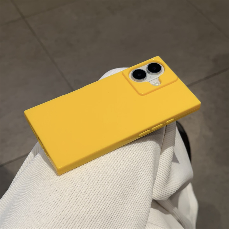 KEWU极简纯色光面长方形适用iPhone16苹果15promax手机壳14promax新款13pm全包直边12硅胶小众plus保护套软壳