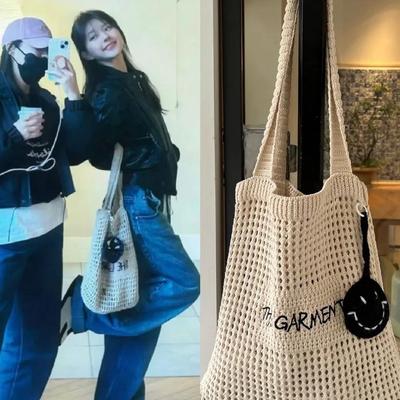 阿那亚的夏天赵露思同款镂空针织单肩包海边度假包百搭潮流编织包