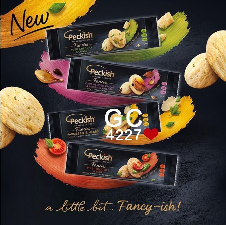 M家Gc4227澳洲直邮 Peckish派可食薄脆果蔬味米饼干 90g进口食品