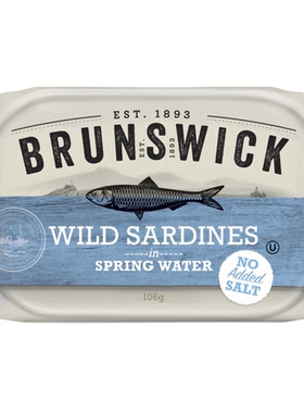 澳洲代购直邮Brunswick Sardines wild 沙丁鱼罐头 无盐泉水 106g