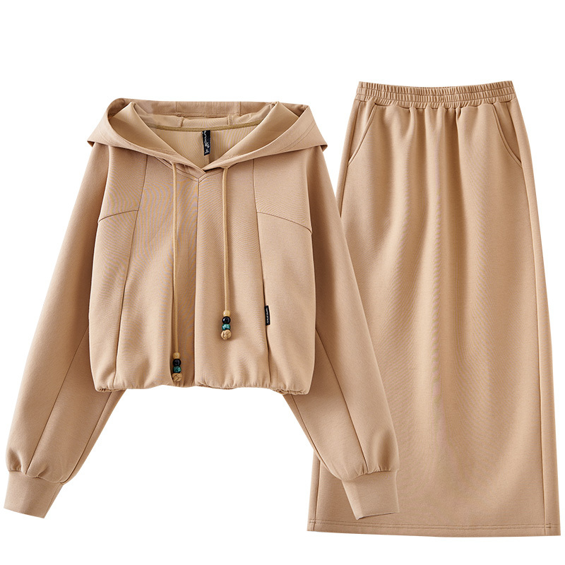 连帽宽松卫衣时尚休闲半身裙套装