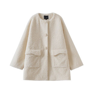 【年度大清仓】呢子毛绒外套宽松时尚减龄毛呢大衣CR291
