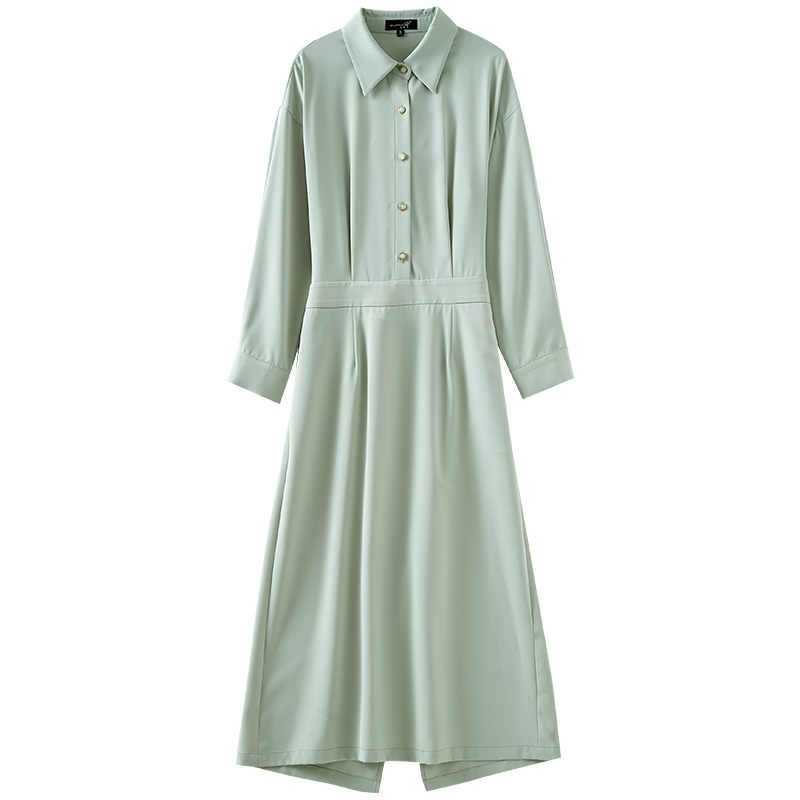 翻领时尚简约假两件拼接连衣裙