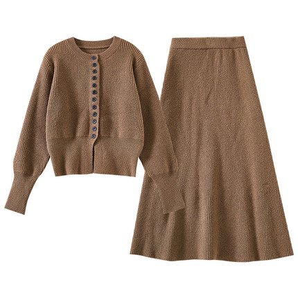 【年终大清仓】时尚慵懒毛衣半身裙套装DQ076