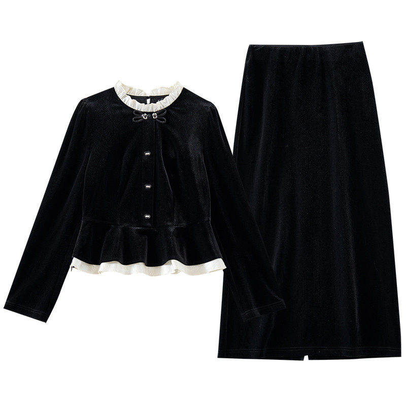 【玉米粉丝专享】长袖圆领复古时尚休闲丝绒套装DP911,女装/女士精品,时尚套装,淘宝优惠券,粉丝福利购,淘宝优惠卷