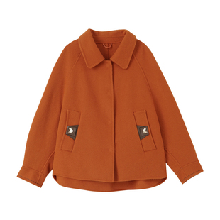 娃娃领减龄100%绵羊毛双面呢外套WK278 年终大清仓