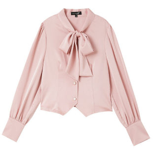 蝴蝶结飘带通勤小众设计感衬衫 时尚 SN507 书婷专享