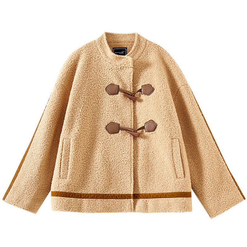 立领加厚呢子外套时尚休闲大衣