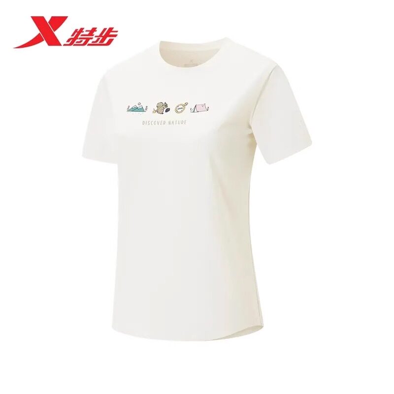 特步运动短袖女2025秋季新款负离子轻薄透气女士t恤975328010057