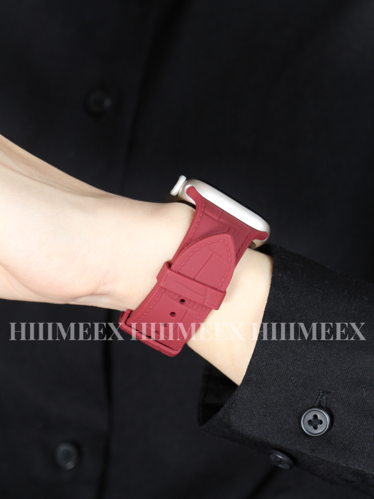 HIIIMEEX竹节纹硅胶表带显白运动