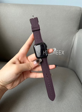 HIIIMEEX适用苹果手表 荔枝纹硅胶iwatch表带applewatch8特色运动创意iwatch表带s8s7