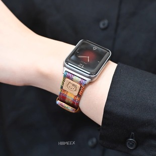 适用于小米9pro彩虹kt毛呢表带华为fit3表带小米8pro秋冬可爱表带柔软表带红米watch腕带彩色