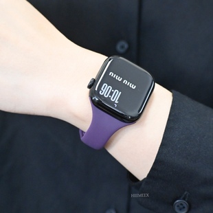 HIIIMEEX适用于苹果手表 硅胶小蛮腰s10表带apple watch女款表链iwatch表带运动透气硅胶表带