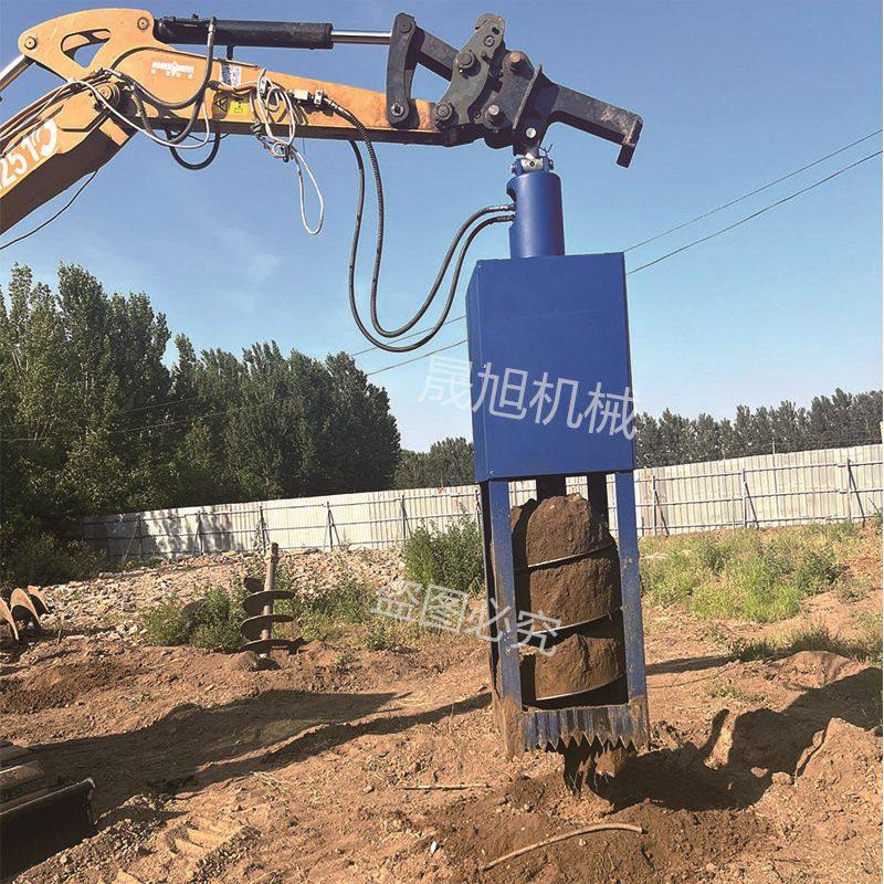 定制挖机安装方形打孔机 螺旋钻方孔电线杆钻孔机路灯地基