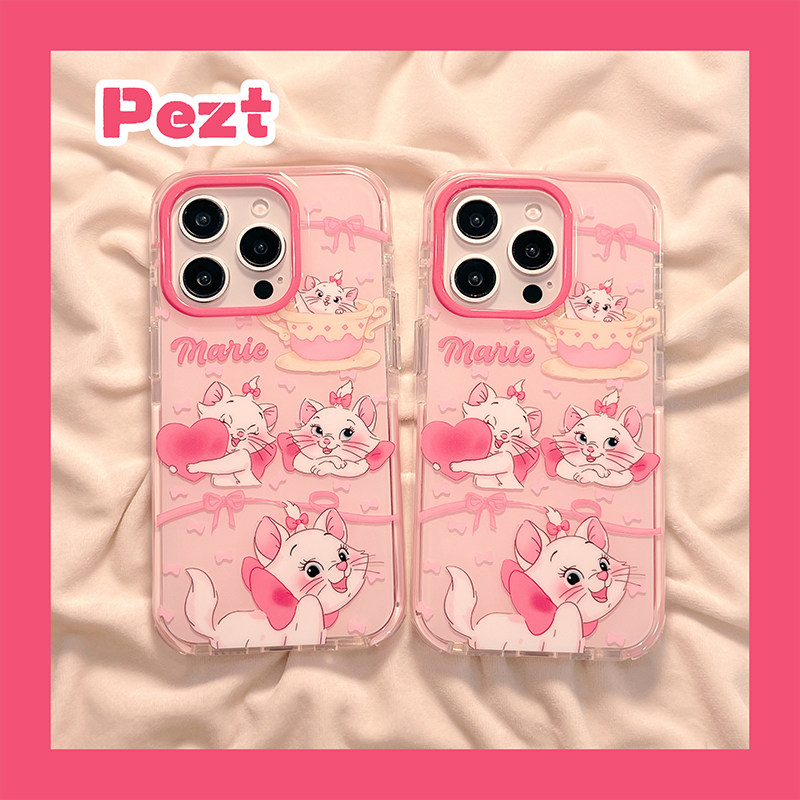 超火蝴蝶结玛丽猫手机壳粉色