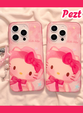 日韩风可爱网红hellokitty适用苹果17手机壳粉色iphone15promax卡通新款13防摔14ProMax硅胶15女16Pro保护套