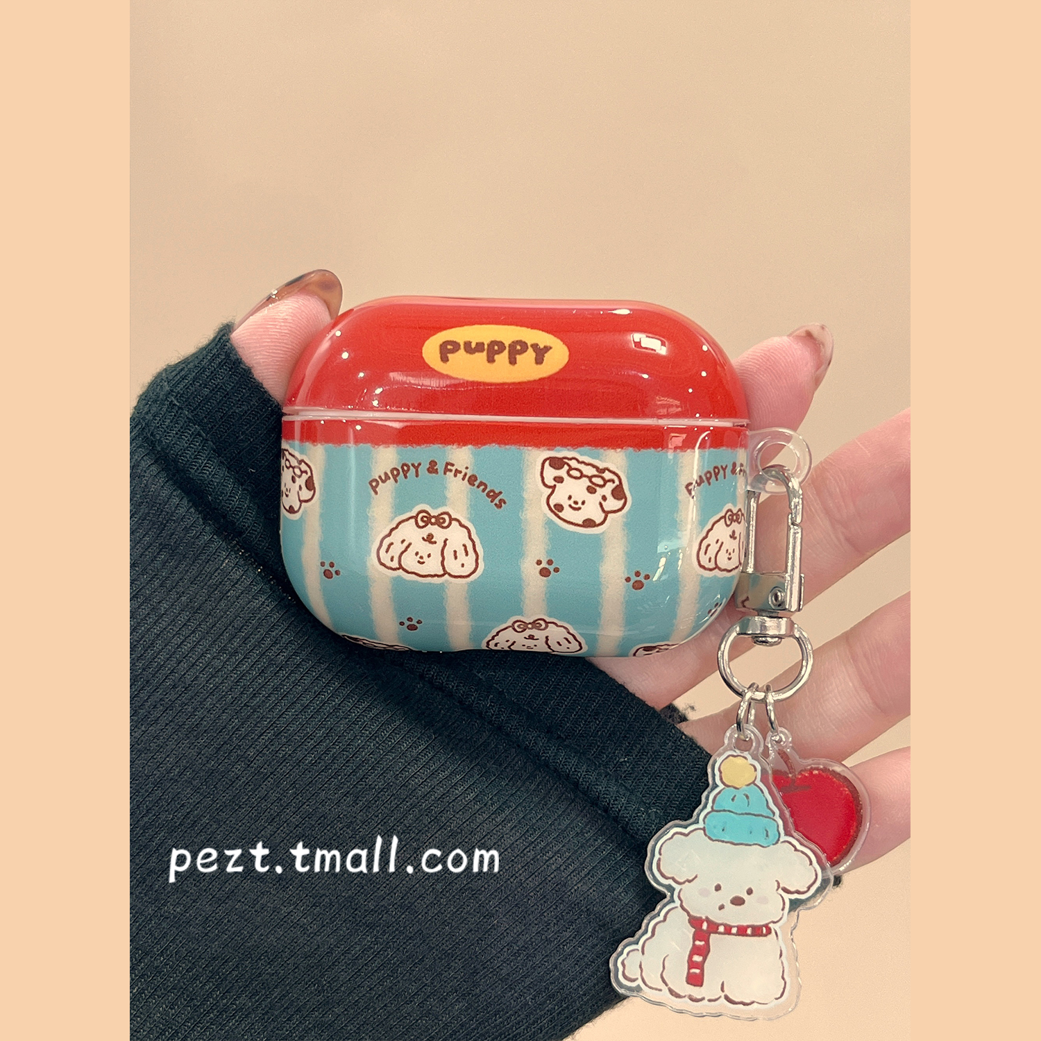 涂鸦可爱卡通小狗耳机套新款