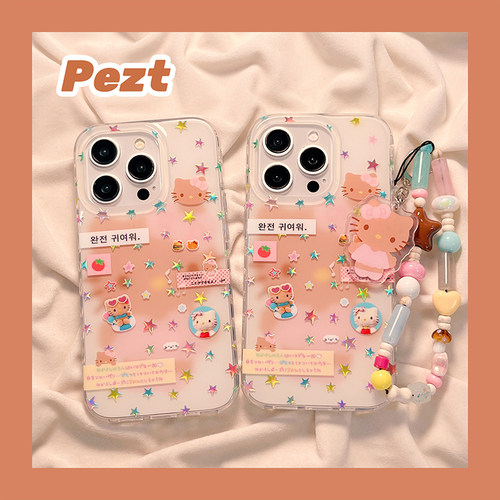 彩色星星可爱hellokitty手机壳