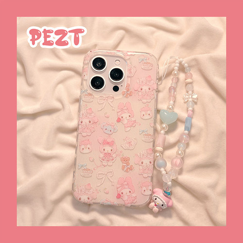 苹果手机壳粉色美乐蒂蝴蝶结