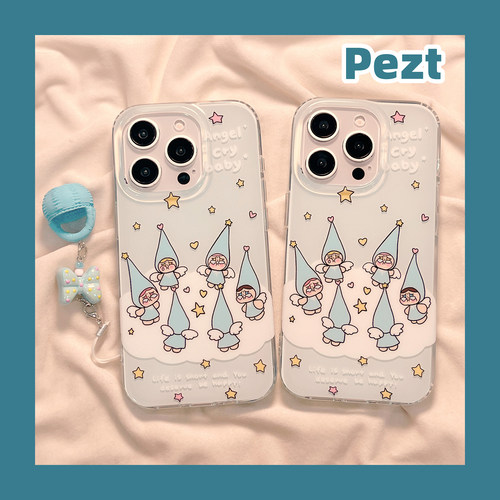 可爱高帽哭娃手机壳新款带挂件