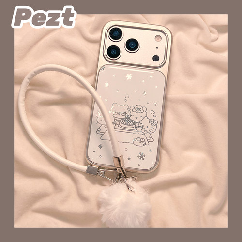 雪花hellokitty手机壳滴胶电镀