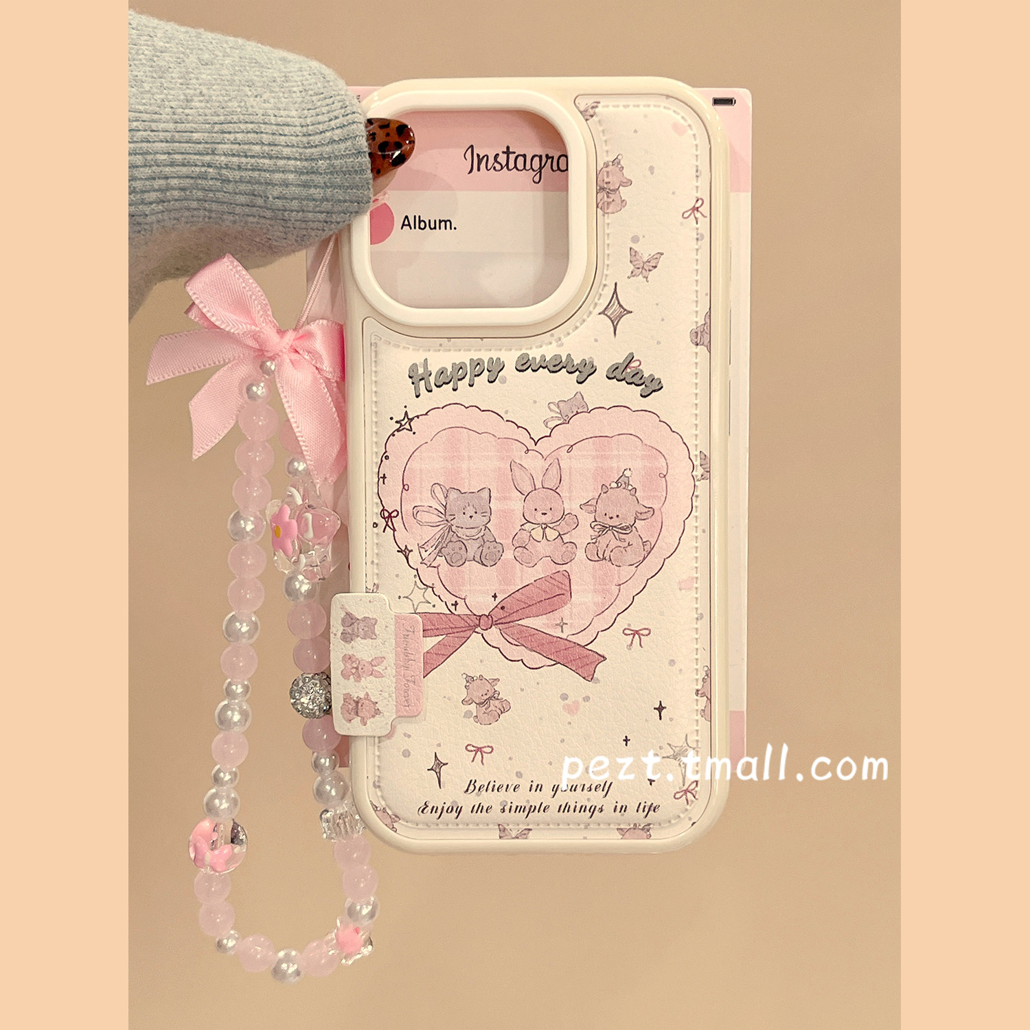 可爱猫咪兔子蝴蝶结适用苹果17手机壳少女心iphone16promax萌系17pro新款13防摔套15ProMax皮质14女16Pro全包,3C数码配件,手机保护套/壳,淘宝优惠券,粉丝福利购,淘宝优惠卷